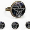 Art Picture Glass Witchcraft Adjustable Ring